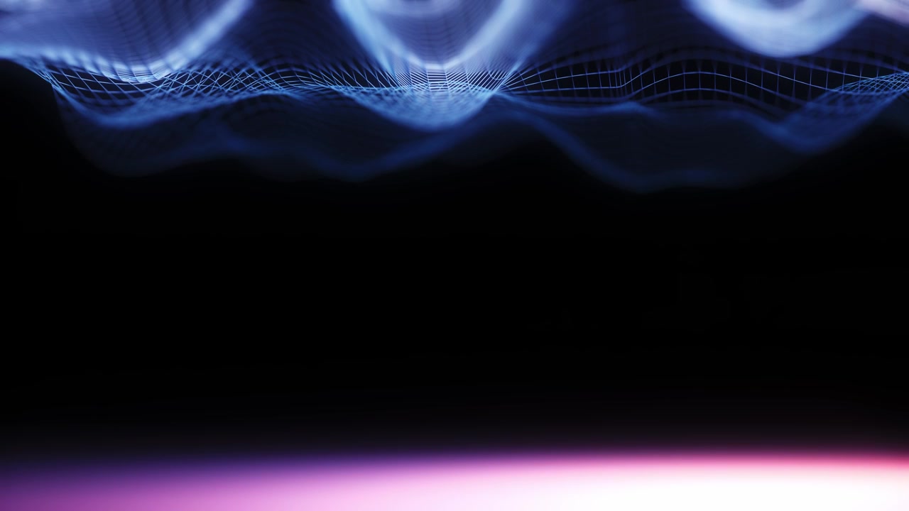 Pastel blue cybernetic floating grid in 3d space 4k animation