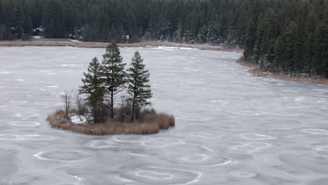 winter's grip: crystallized beauty - frozen mcqueen lake and silent island