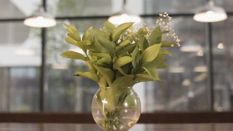 a bouquet of flowers in a glass vase