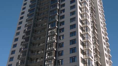 low angle establishihg shot of modern residential area buildings architecture