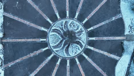 Top Down Aerial View, Sun Square on Cold Winter Day, Abstract Artistic Patterns, High Angle Drone Shot