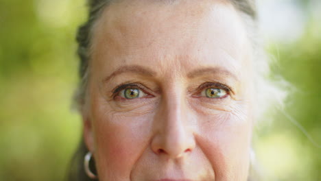 senior close-up of a caucasian woman outdoors