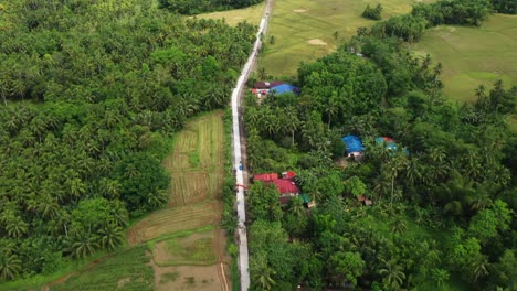 scenery of countryside with dense foliage in tropical island of barangay san isidro, saint bernard, southern leyte in the philippines