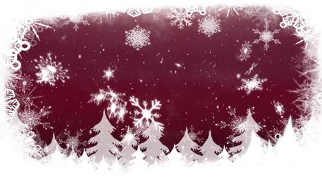 Snow-falling-on-red-background