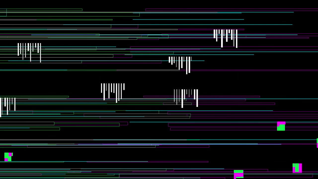 Digitaler Glitch-Effekt mit abstrakten Linien und geometrischen Formen