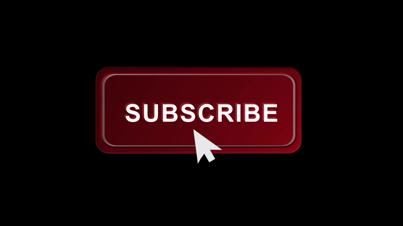 Glossy subscription button visual with bold red panel white subscribe label mouse pointer and clean