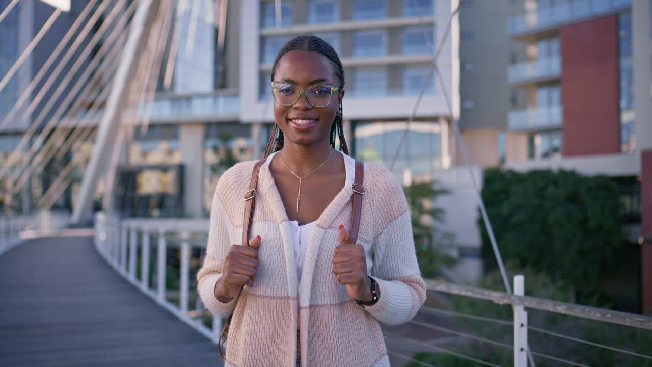 Woman with Glasses on a Bridge