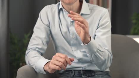 male patient in the consultation of a psychiatrist