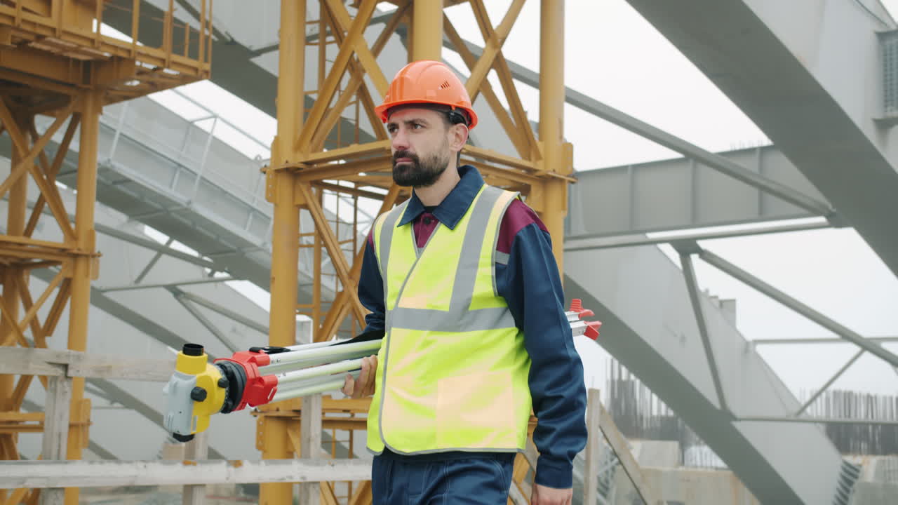 Construction Workers on Bridge Construction Site