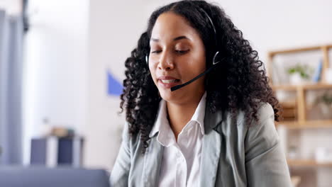 call center, remote work or woman consultant