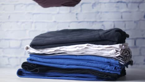 stack of folded clothes