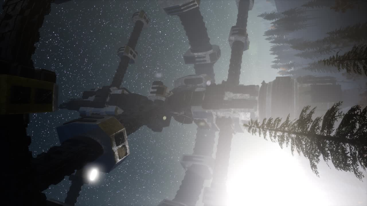 숲 위를 날아다니는 ufo