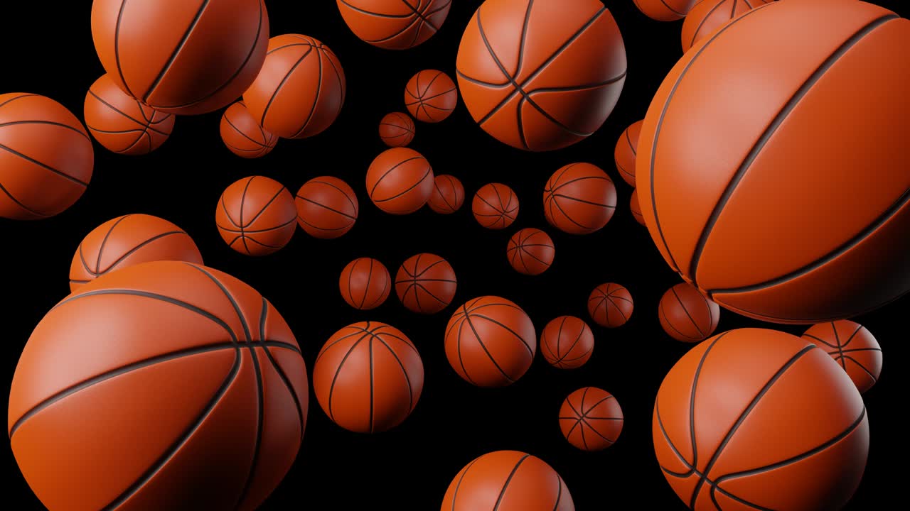 many basketball balls on black background. | freepik
