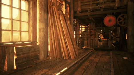 old, rustic sawmill interior