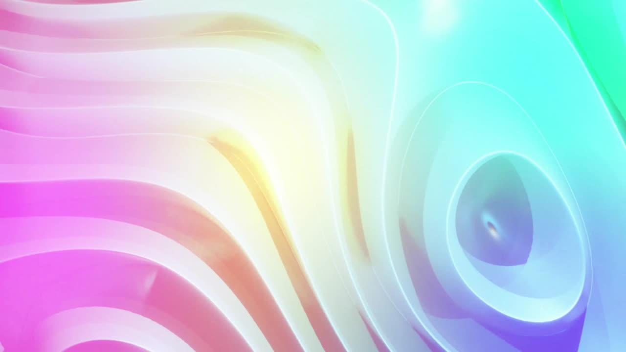 Animation of pastel multi coloured waved background