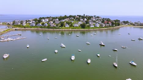 drone flight over yacht sailing on waters at yacht club, hull