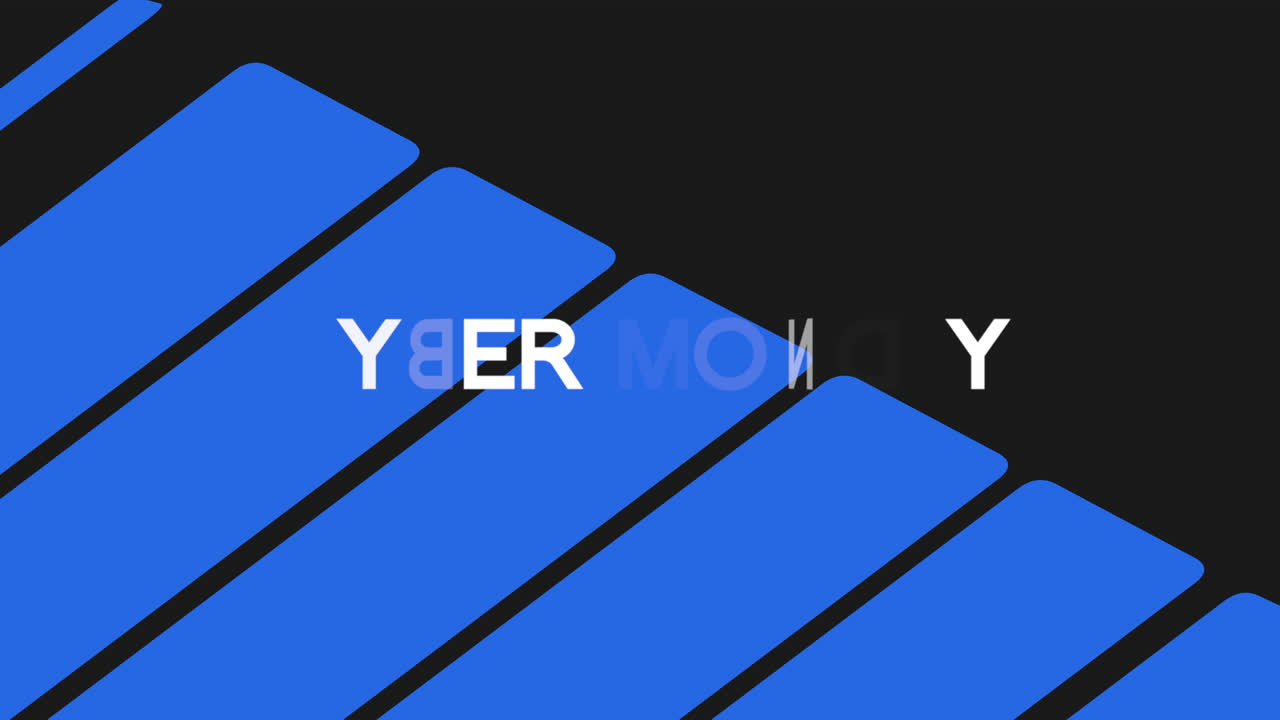 Cyber Monday with blue stripes on black gradient