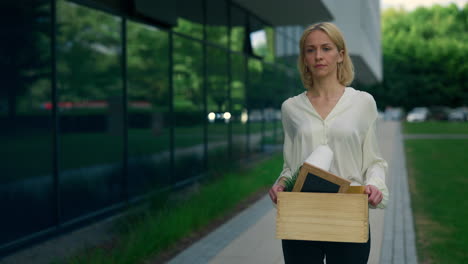 woman leaving her job