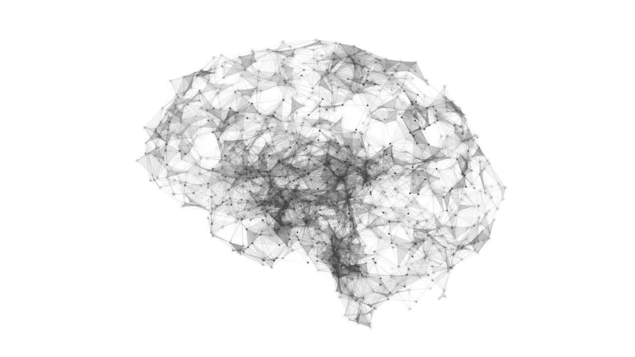 el cerebro humano conectado a la red 4k fondo blanco