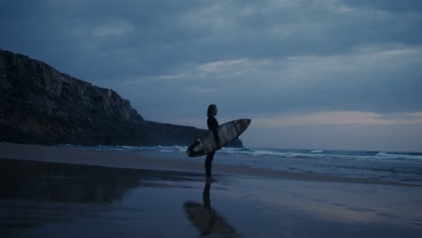 surfer at sunset beach