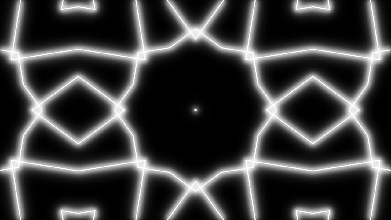 Geometric pattern line monochrome kaleidoscope animation