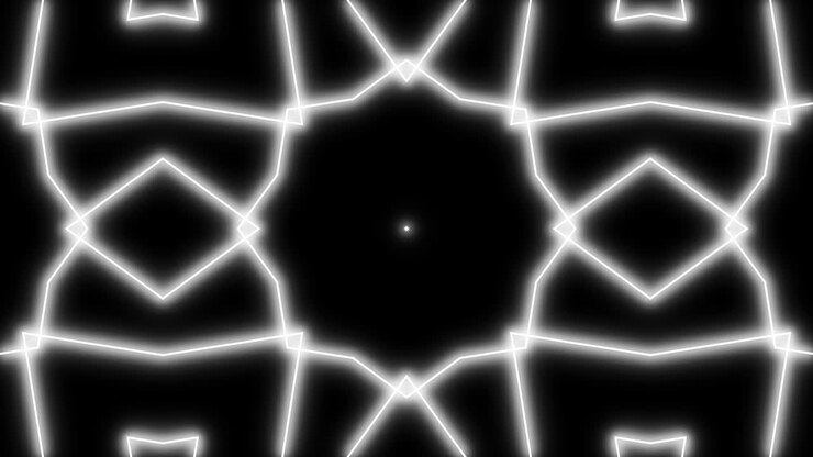 Geometric pattern line monochrome kaleidoscope animation