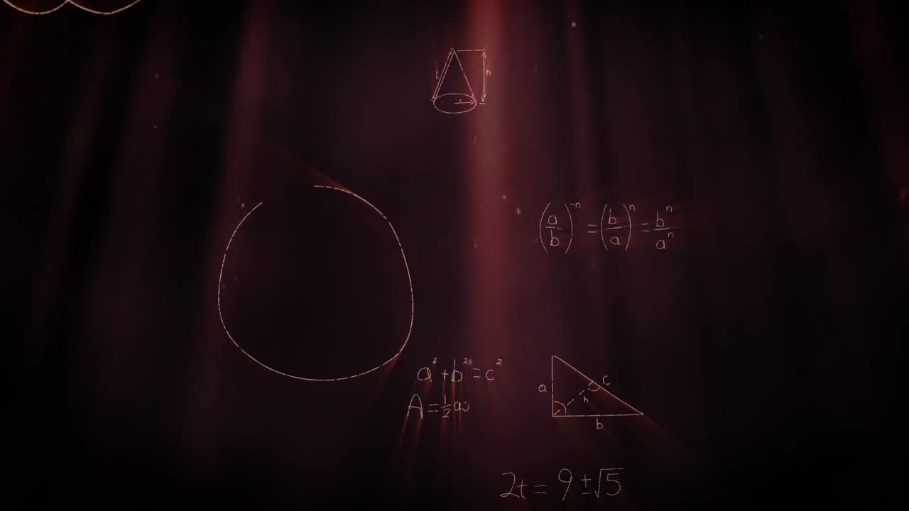 aparición de símbolos matemáticos en fondo rojo