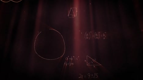 aparición de símbolos matemáticos en fondo rojo