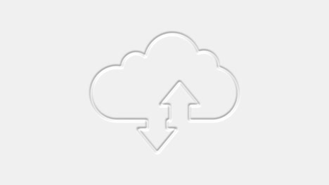 icono de descarga y carga de nube aislado en fondo blanco. 4k