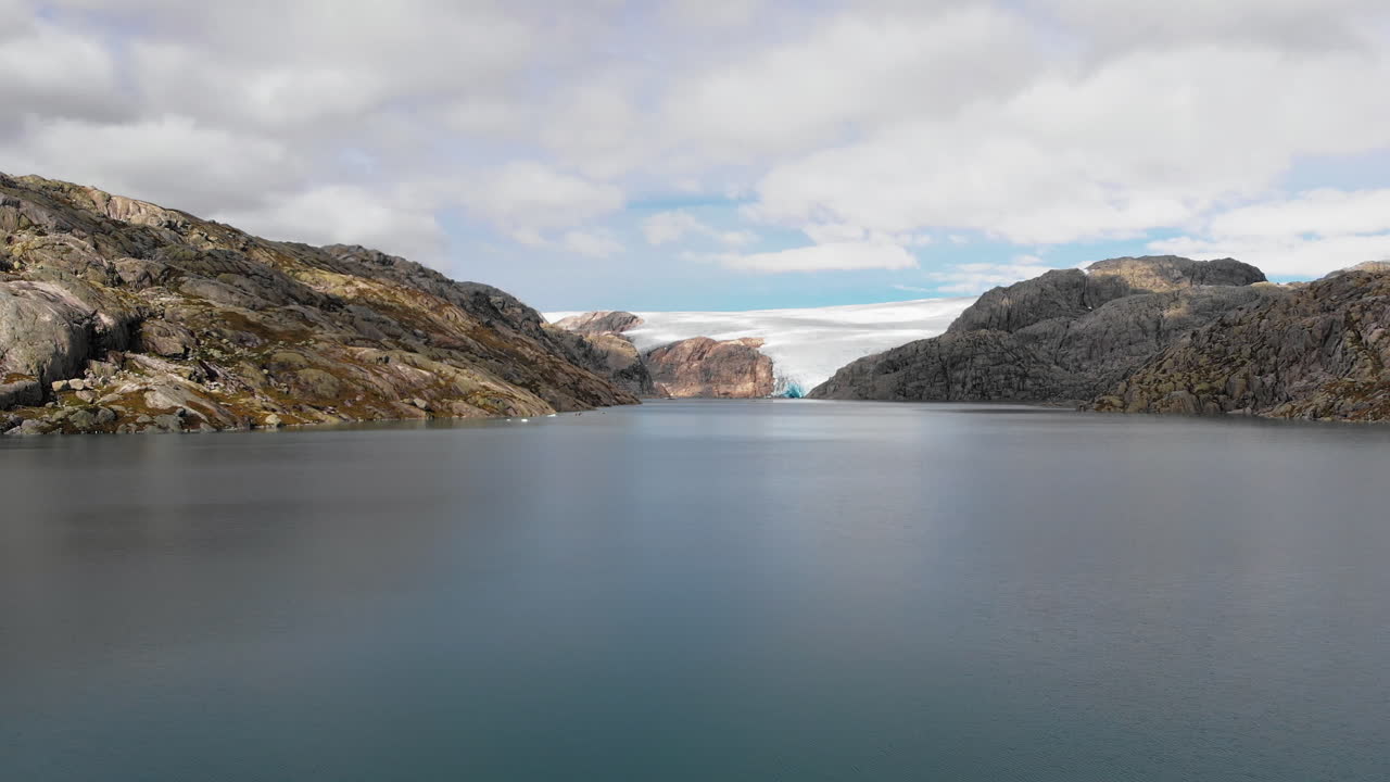 A huge glacier lake in Norway