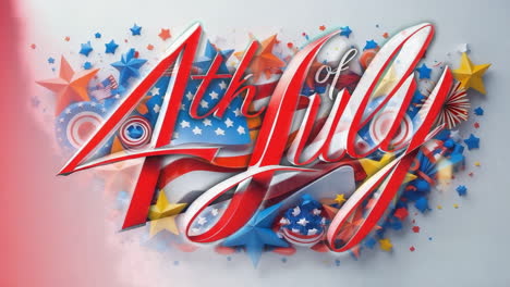 4th of july independence day festive typography and patriotic elements