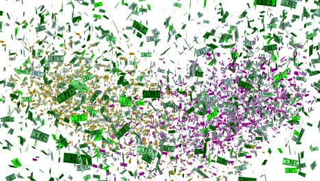 confeti de billetes de un dólar