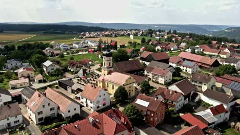 drone shot of balloons rising