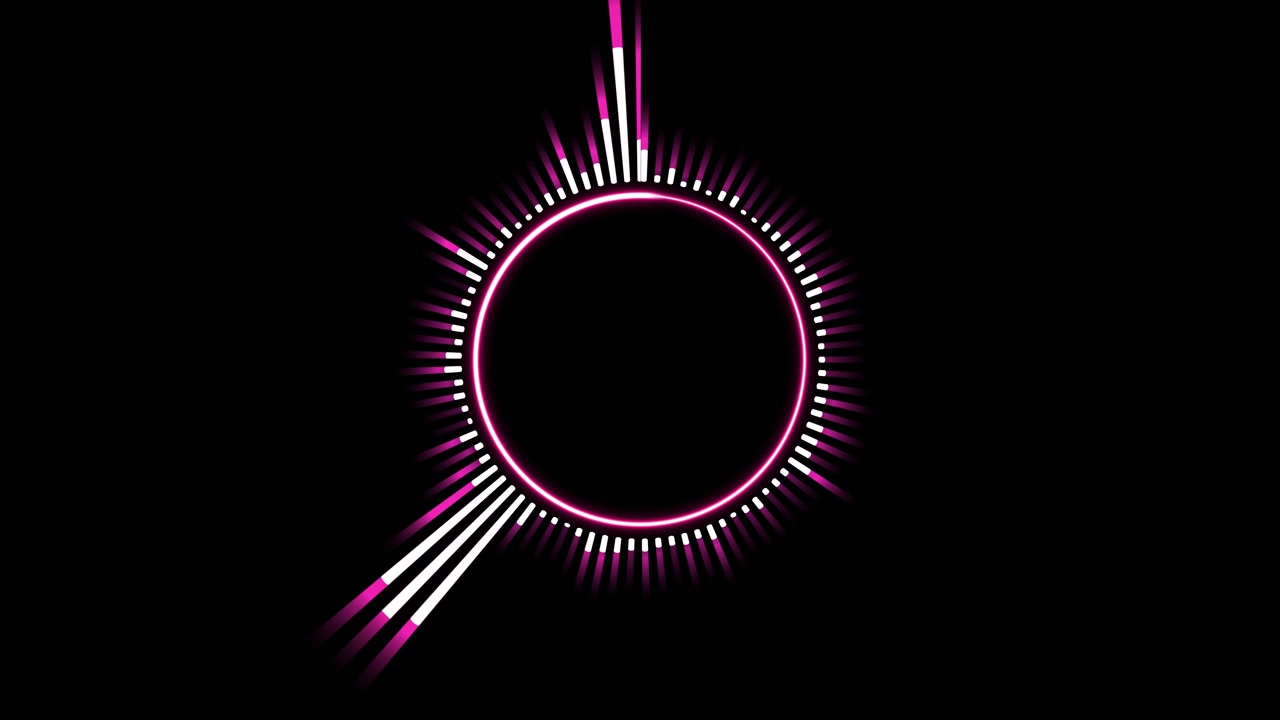 Circular Pink Audio Spectrum Visualizer on Black Background