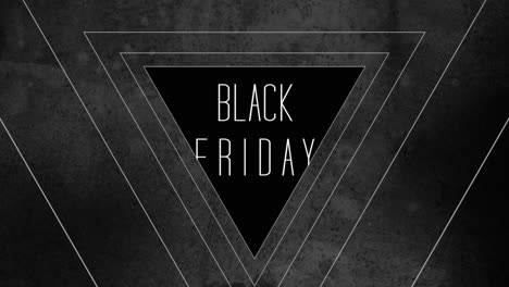 modern black friday text with triangles pattern on black gradient