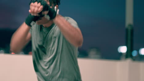 Boxing,-fitness-and-mma-black-man-on-city-rooftop