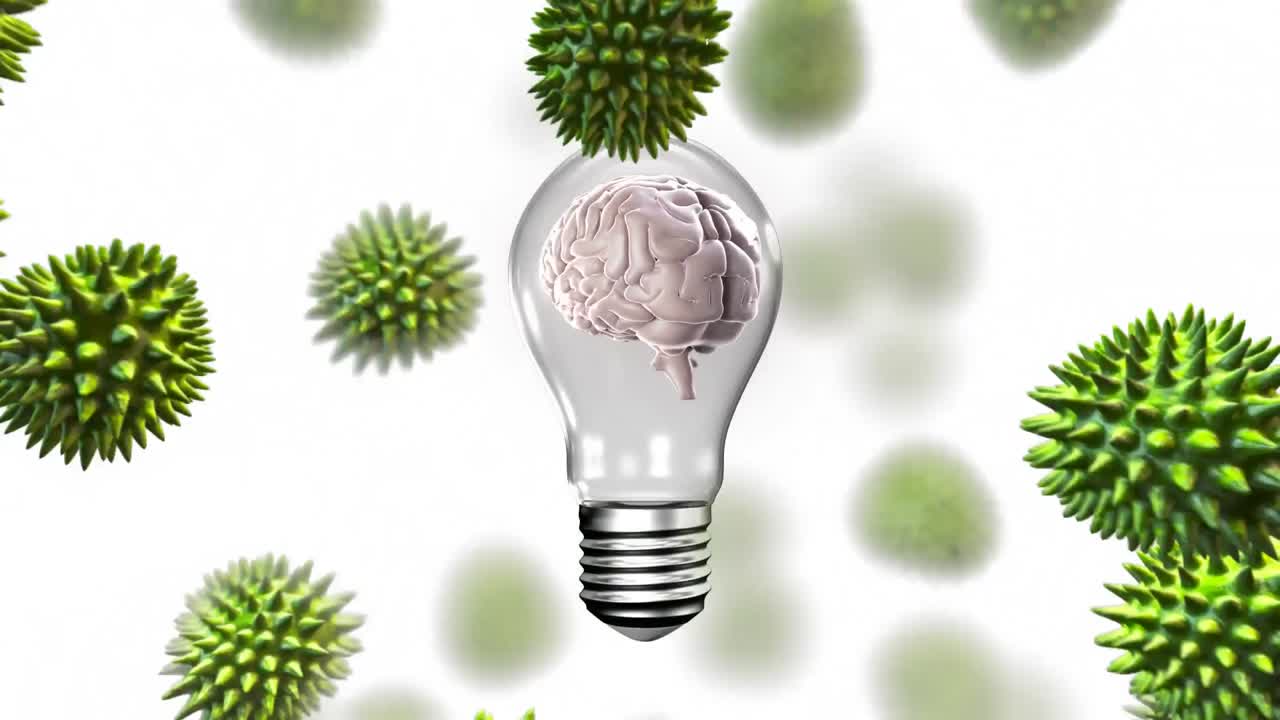 바이러스에 의해 공격된 인간 뇌의 디지털 복합