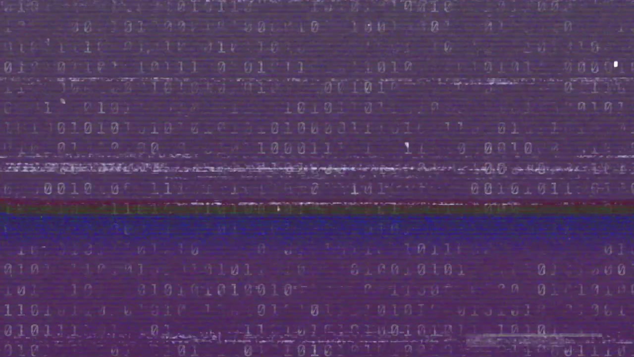 Signal error starting purple glitching feed spraying bits and static lines, showing data loss