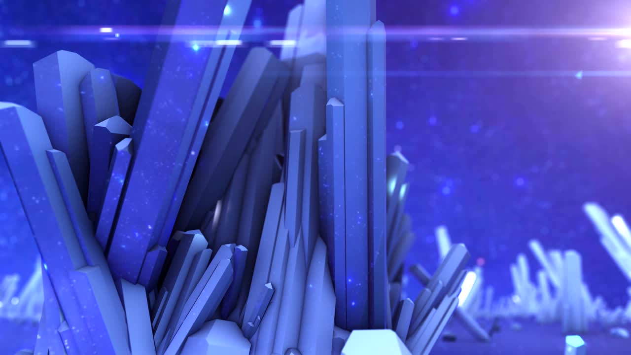 abstracto azul fantasía místico cristales brillantes