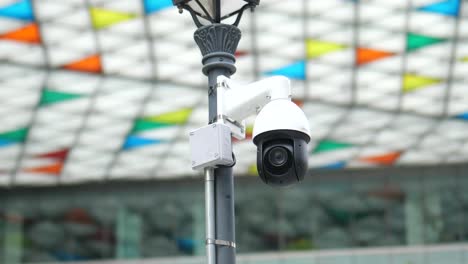 Cctv-security-camera-operating-outdoor-,