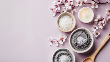 natürliche spa-zutaten mit frühlingsblumen