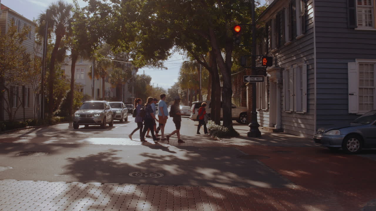 Hyperlapse Through Downtown Charleston, South Carolina, Day, 4K RAW