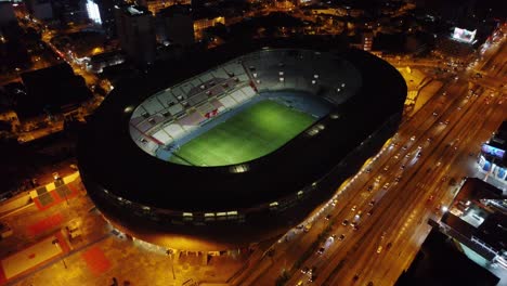 night time video of peru's national stadium