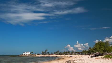 beach and catholic church on an island in east africa