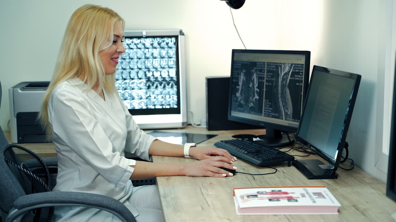 Female Doctor Reviewing Medical Images
