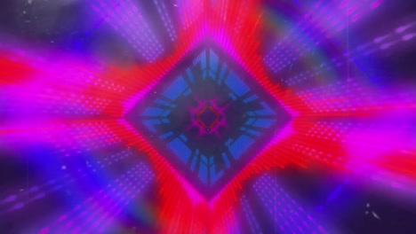 Animation-Eines-Neontunnels-In-Nahtlosem-Muster-Vor-Violettem-Hintergrund