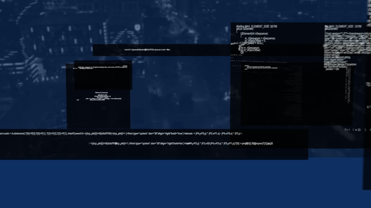 Animation of data processing over cityscape