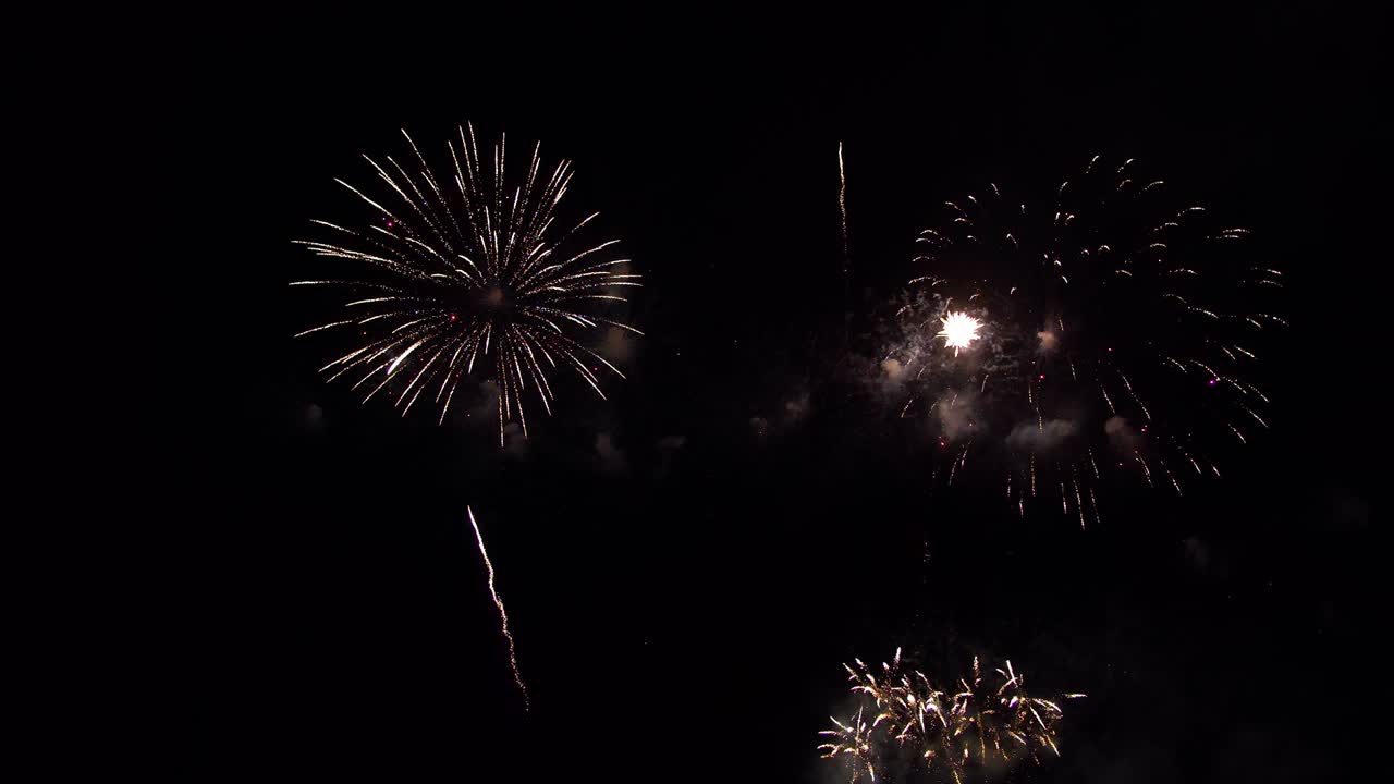 Colorful fireworks display night background
