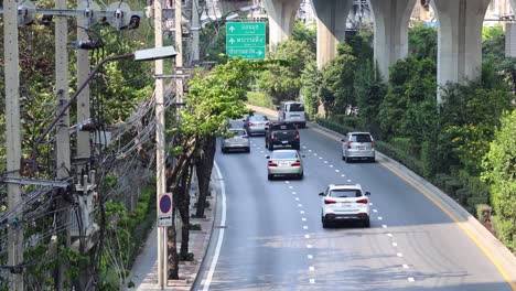 vehicles moving on a multi-lane urban road