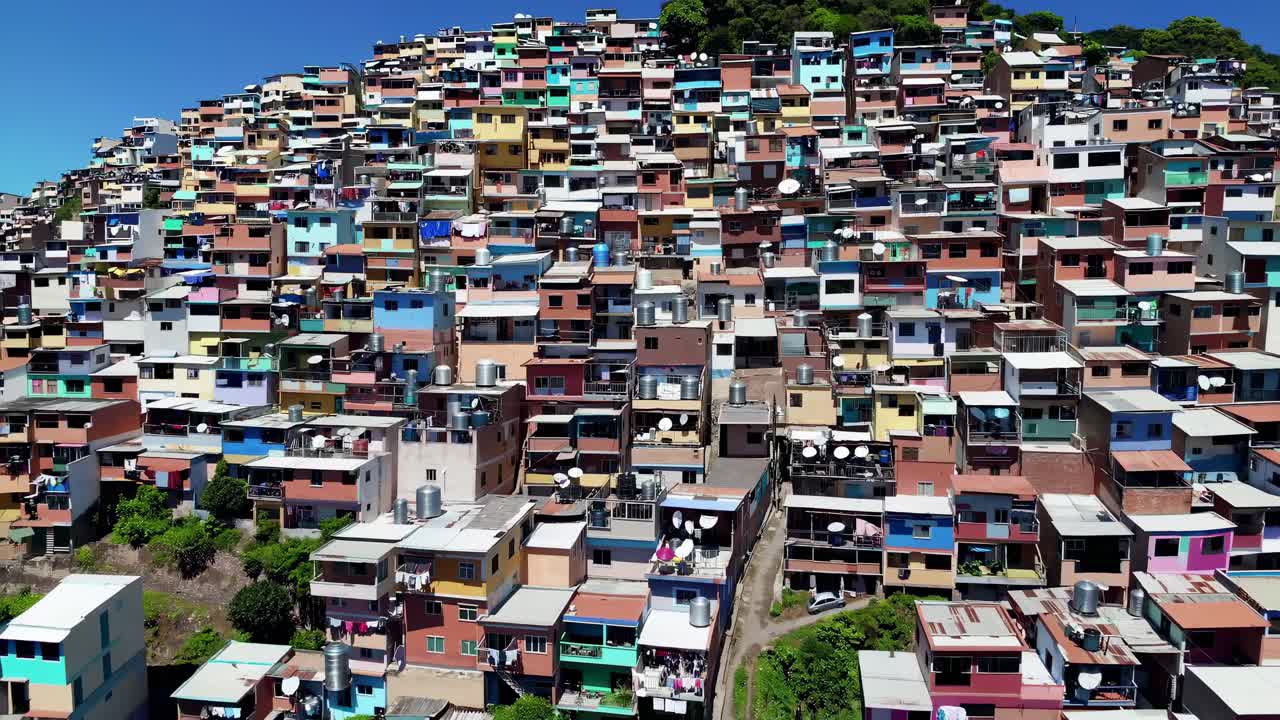Colorful Densely Packed Houses in a Neighborhood